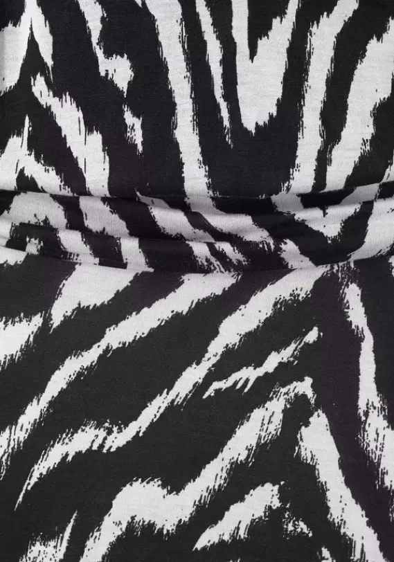 Strandkleider|Beachtime Strandkleid Schwarz-Weis-Bedruckt