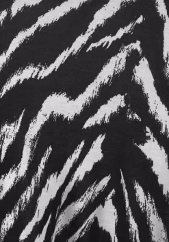 Strandkleider|Beachtime Strandkleid Schwarz-Weis-Bedruckt
