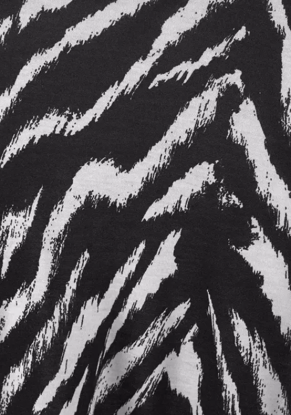 Strandkleider|Beachtime Strandkleid Schwarz-Weis-Bedruckt