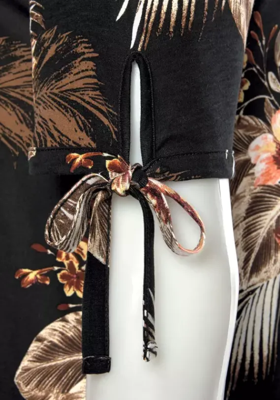 Kurze Kleider|Beachtime Strandkleid Schwarz-Bedruckt