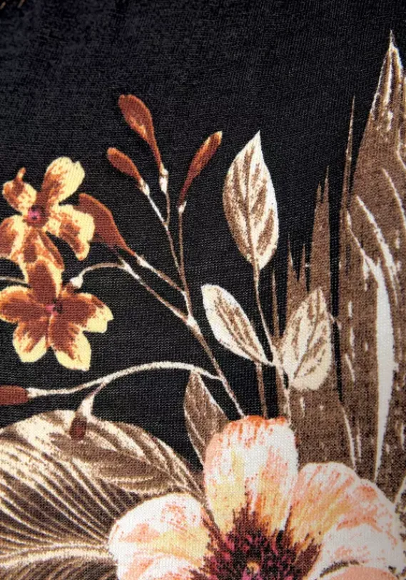 Kurze Kleider|Beachtime Strandkleid Schwarz-Bedruckt