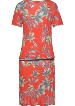 Kurze Kleider|LASCANA Strandkleid Rot-Bedruckt