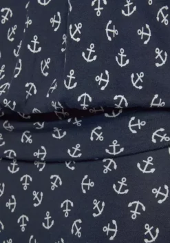 Kurze Kleider|Beachtime Strandkleid Blau-Weis-Bedruckt