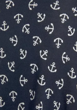 Kurze Kleider|Beachtime Strandkleid Blau-Weis-Bedruckt