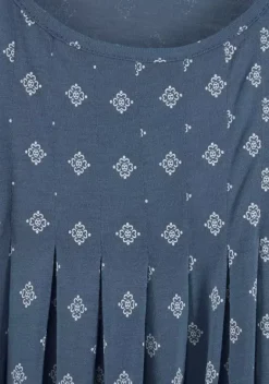 Kurze Kleider|Beachtime Strandkleid Blau-Bedruckt