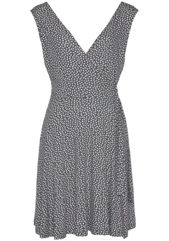 Kurze Kleider|s.Oliver Strandkleid Anthrazit-Rosa-Bedruckt