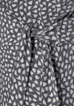 Kurze Kleider|s.Oliver Strandkleid Anthrazit-Rosa-Bedruckt