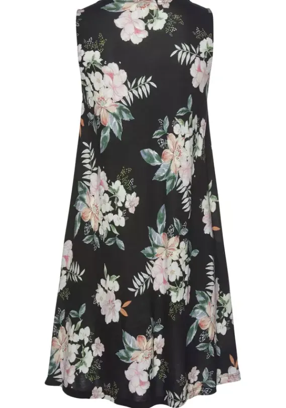 Strandkleider|LASCANA Strandkleid Schwarz-Bedruckt