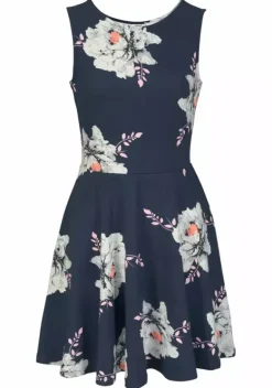 Kurze Kleider|Beachtime Strandkleid Blau-Geblumt