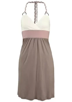 Kurze Kleider|Beachtime Strandkleid Creme-Taupe-Rose