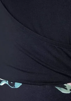 Kurze Kleider|Beachtime Strandkleid Marine-Geblumt-Bedruckt