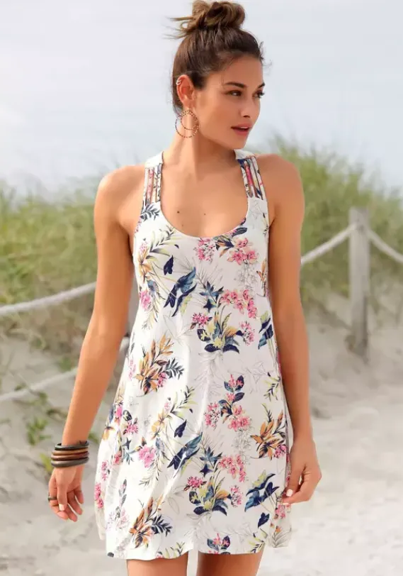 Strandkleider|s.Oliver Strandkleid Weis-Bedruckt