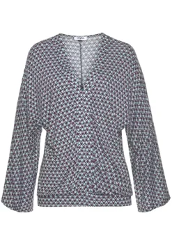 Damenshirts|Buffalo Strandshirt Turkis-Rot-Bedruckt