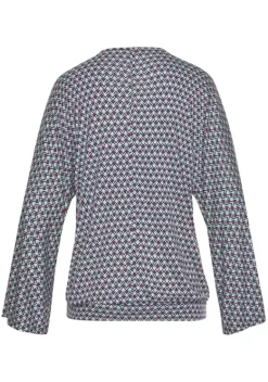 Damenshirts|Buffalo Strandshirt Turkis-Rot-Bedruckt