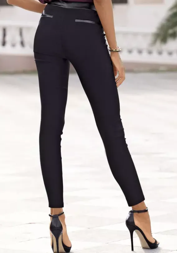 Lange Hosen|LASCANA Stretch-Hose Schwarz