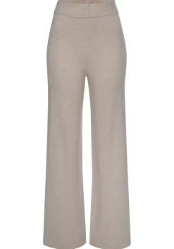 Lange Hosen|LASCANA Strickhose Beige-Meliert