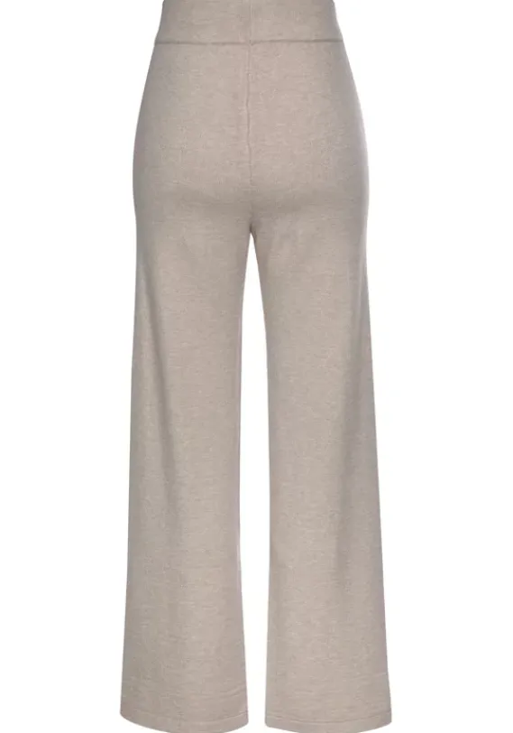 Lange Hosen|LASCANA Strickhose Beige-Meliert