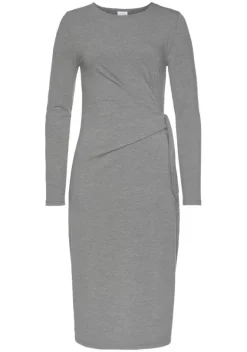 Kurze Kleider|LASCANA Strickkleid Dunkelgrau-Meliert