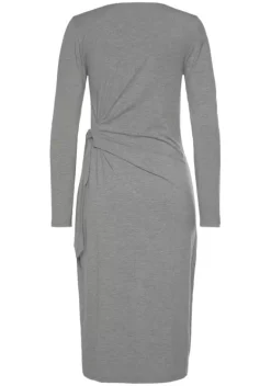 Kurze Kleider|LASCANA Strickkleid Dunkelgrau-Meliert