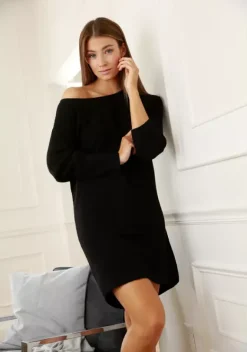 Kurze Kleider|LASCANA Strickkleid Schwarz