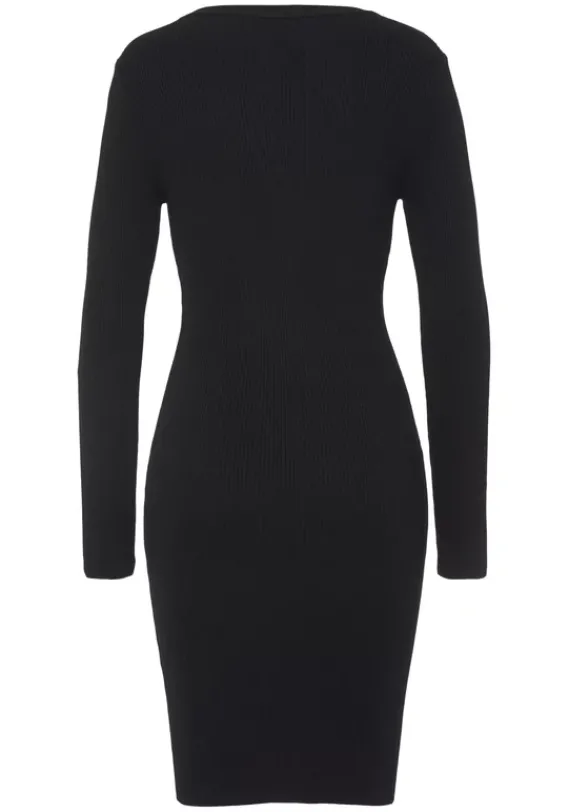 Kurze Kleider|Buffalo Strickkleid Schwarz