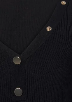 Kurze Kleider|Buffalo Strickkleid Schwarz