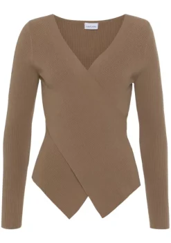 Pullover|LASCANA Strickpullover Camelfarben