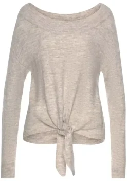 Pullover|LASCANA Strickpullover Beige-Meliert