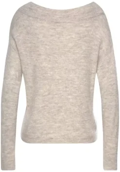 Pullover|LASCANA Strickpullover Beige-Meliert