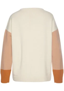 Homewear-Oberteile|LASCANA Strickpullover Creme-Orange-Apricot
