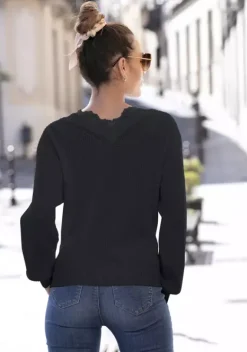 Pullover|LASCANA Strickpullover Schwarz