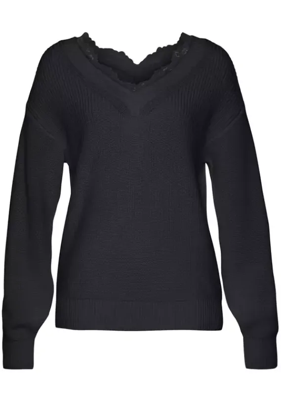 Pullover|LASCANA Strickpullover Schwarz