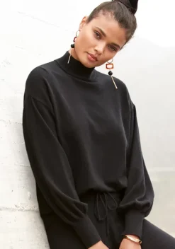 Strandmode|LASCANA Strickpullover Schwarz