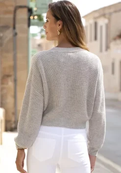 Pullover|LASCANA Strickpullover Sand-Meliert