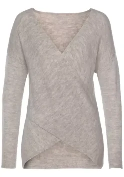 Pullover|LASCANA Strickpullover Beige-Meliert