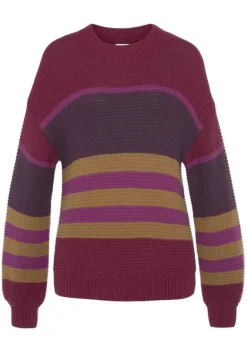 Pullover|LASCANA Strickpullover Beere Gestreift