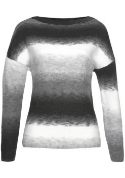 Pullover|Vivance Strickpullover Schwarz-Weis-Grau