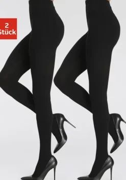 Strumpfhosen|LASCANA Strickstrumpfhose 2X Schwarz