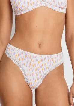 Nachhaltige Dessous & Wasche|LSCN by LASCANA String Weis Bedruckt