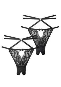 Strings|petite fleur gold String-Ouvert 2Xschwarz