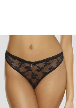 Reizwasche|petite fleur gold String-Ouvert Schwarz