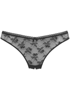 Reizwasche|petite fleur gold String-Ouvert Schwarz