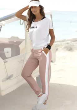 Lange Hosen|Bench. Sweathose Mauve-Weis