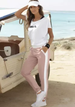 Lange Hosen|Bench. Sweathose Mauve-Weis