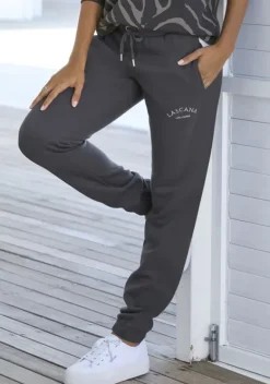 Lange Hosen|LASCANA Sweathose"-Loungehose-Relaxhose" Anthrazit