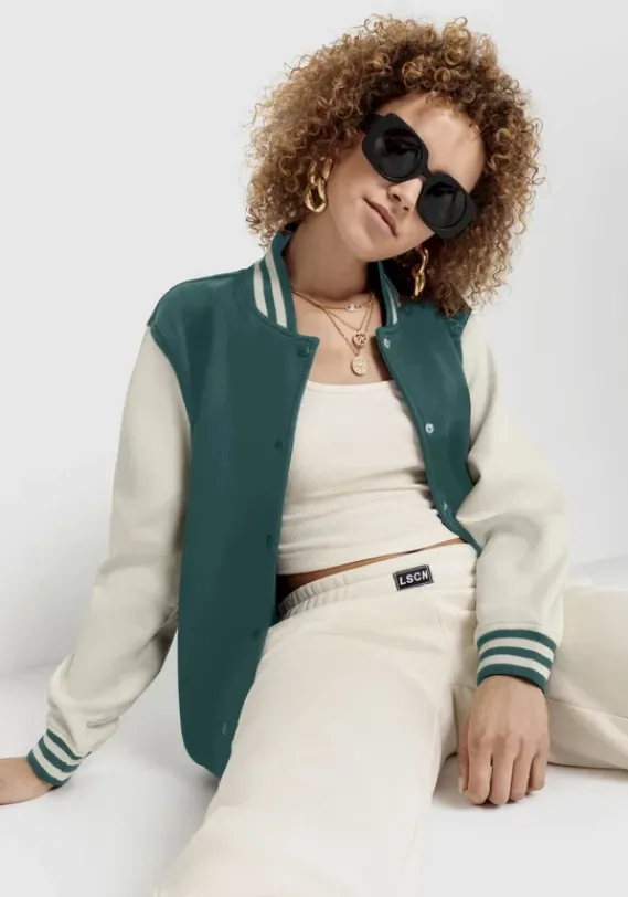 Jacken & Mantel|LSCN by LASCANA Sweatjacke Beige-Schwarz-Blau