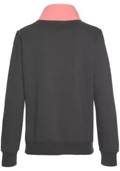 Jacken & Mantel|H.I.S Sweatjacke Anthrazit-Rosa