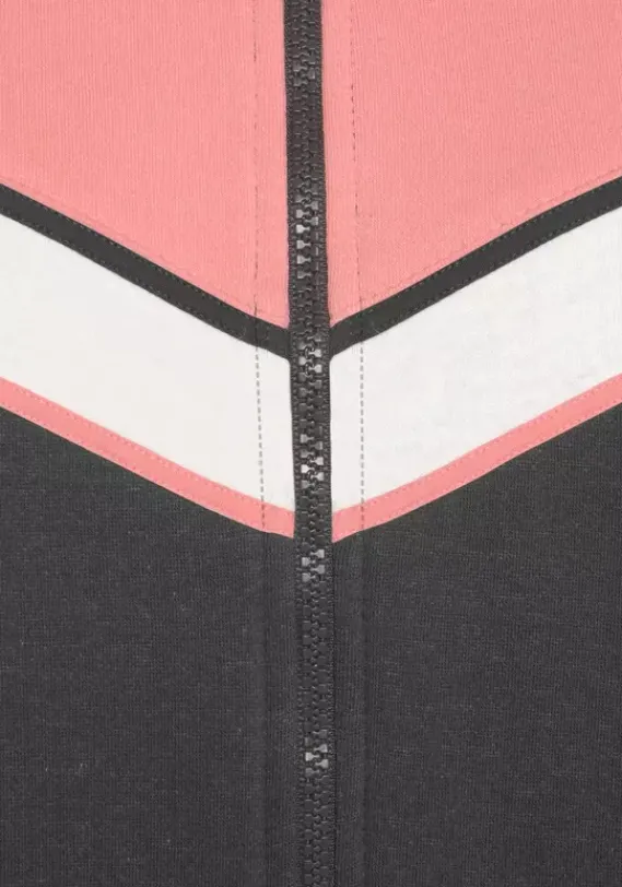 Jacken & Mantel|H.I.S Sweatjacke Anthrazit-Rosa