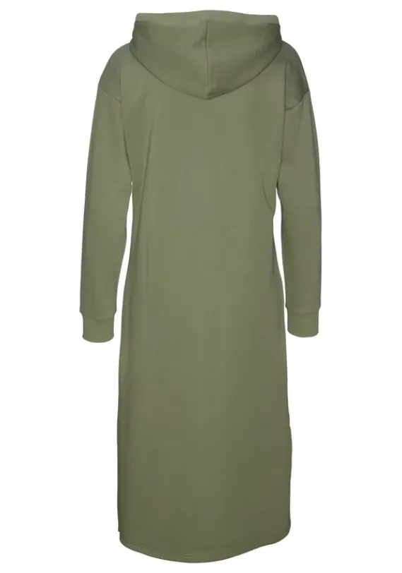 Strandkleider|Buffalo Sweatkleid Moosgrun