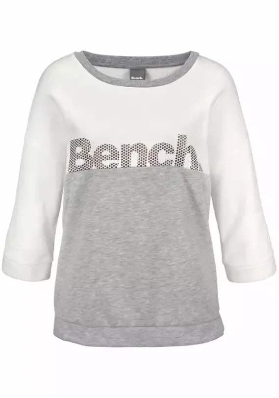 Nachhaltige Homewear|Bench. Sweatshirt Ecru-Grau-Meliert
